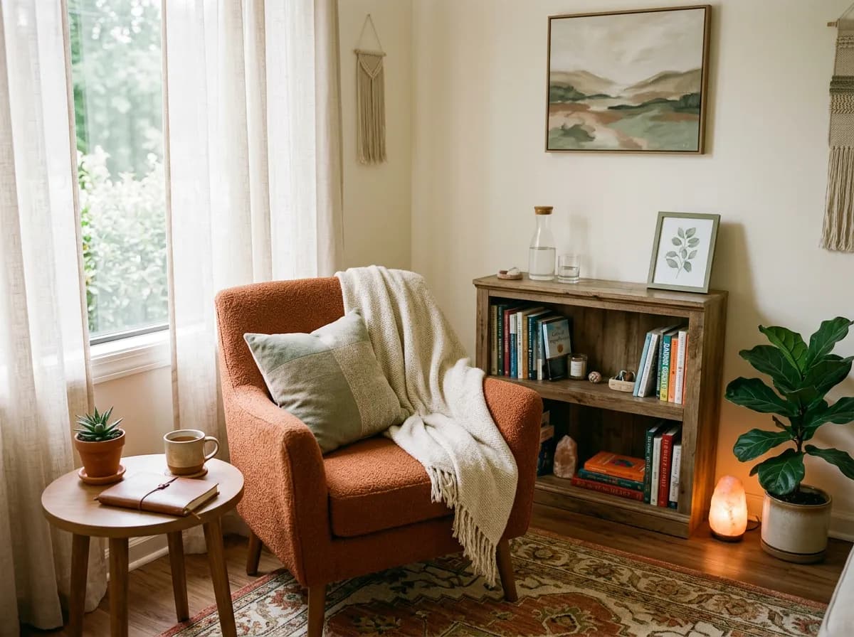 A warm, welcoming therapy office